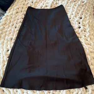 Black silky skirt